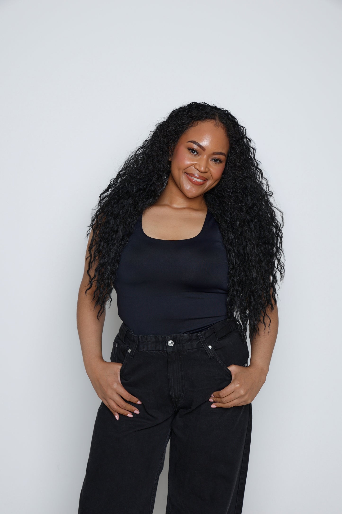 Kuratd Studio Adjustable Waist Black Denim Jeans
