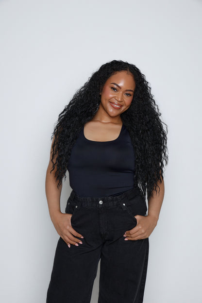 Kuratd Studio Adjustable Waist Black Denim Jeans
