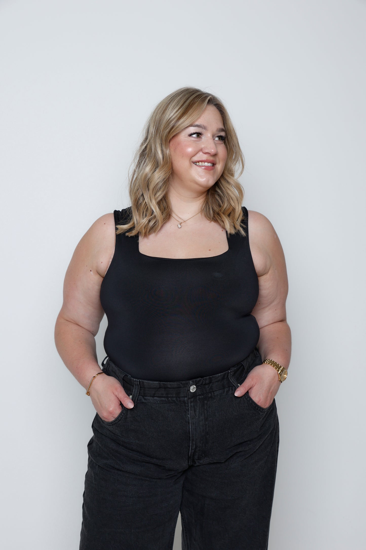 Kuratd Studio Adjustable Waist Black Denim Jeans