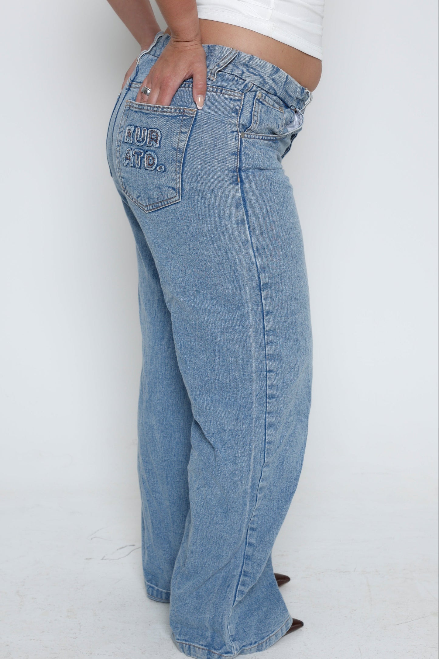 Kuratd Studio Adjustable Waist Blue Denim Jeans