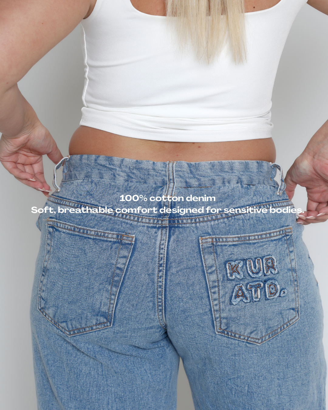 Kuratd Studio Adjustable Waist Blue Denim Jeans