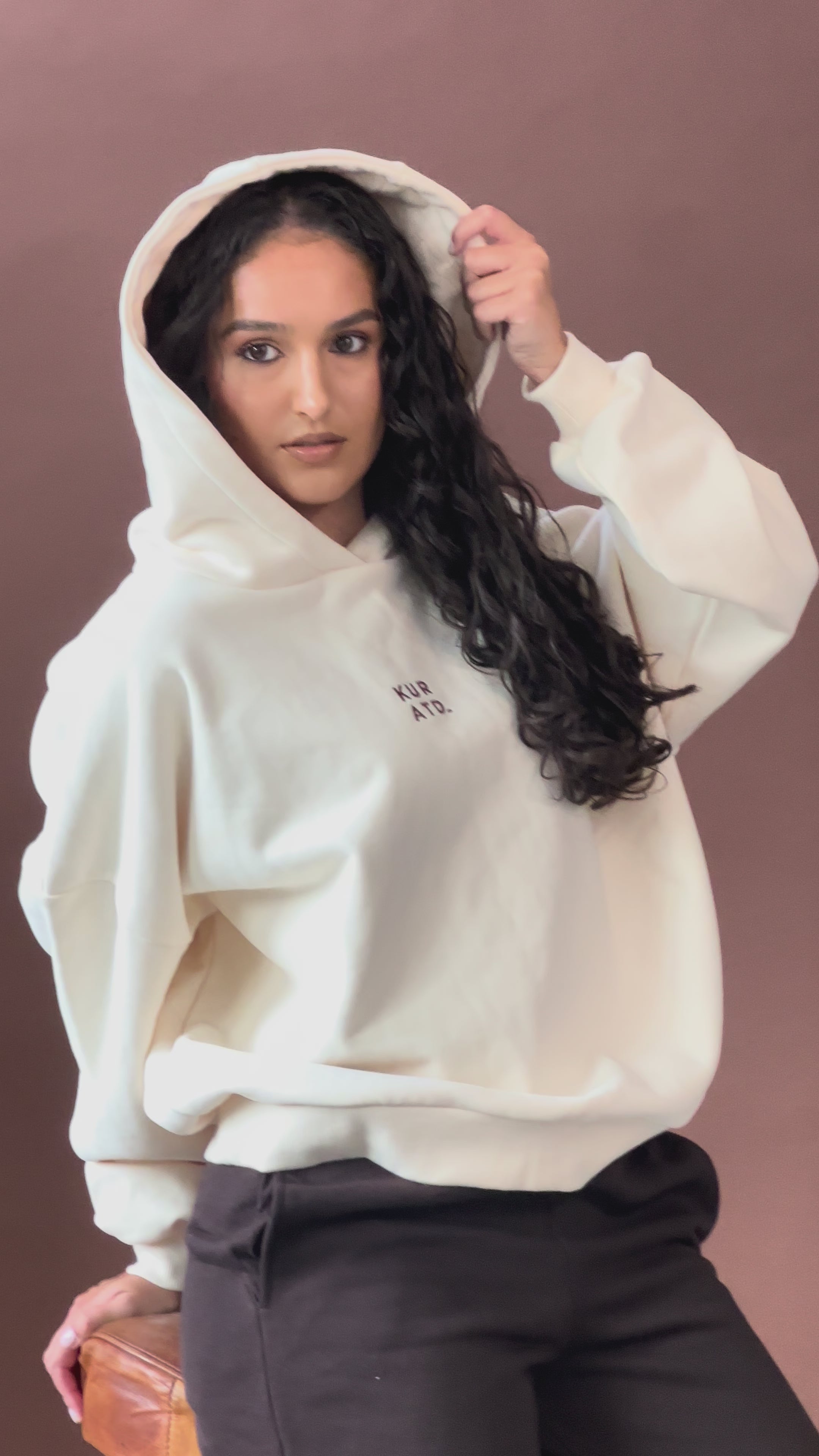 Oversized Hoodie - Cream – Kuratd Studio